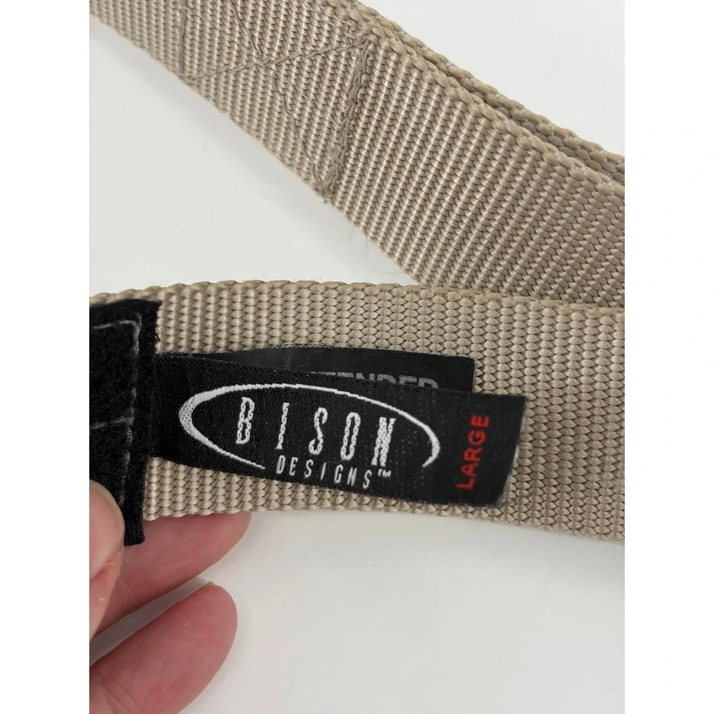 Bison Tactical Utility Belt Metal D Ring Double Layer Nylon Tan 1.5